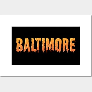 BALTIMORE CREEPY STYLE FONT DESIGN Posters and Art